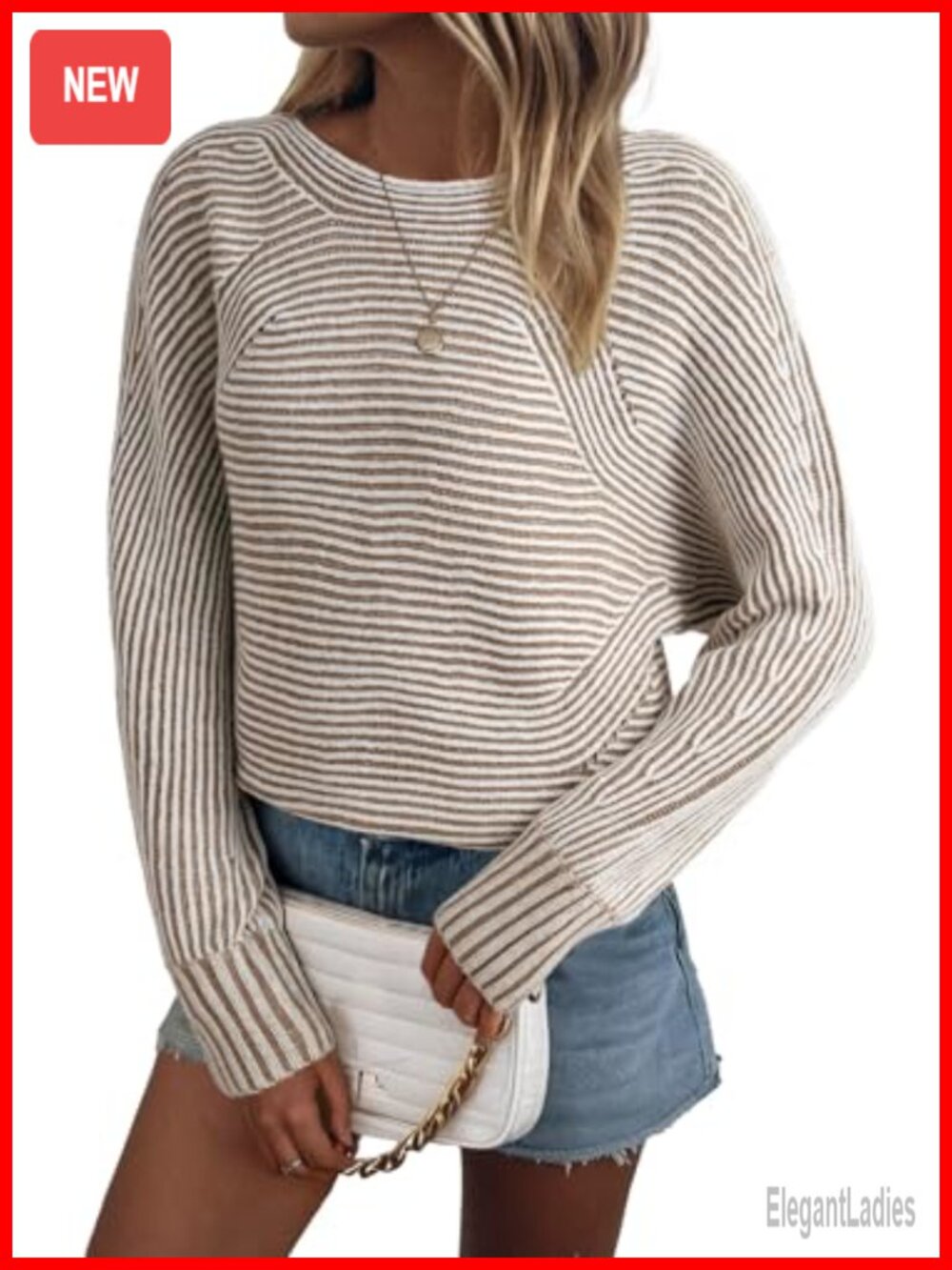 Women's Striped Boat Neck Oversized Pullover Sweater Acrylic Polyamide